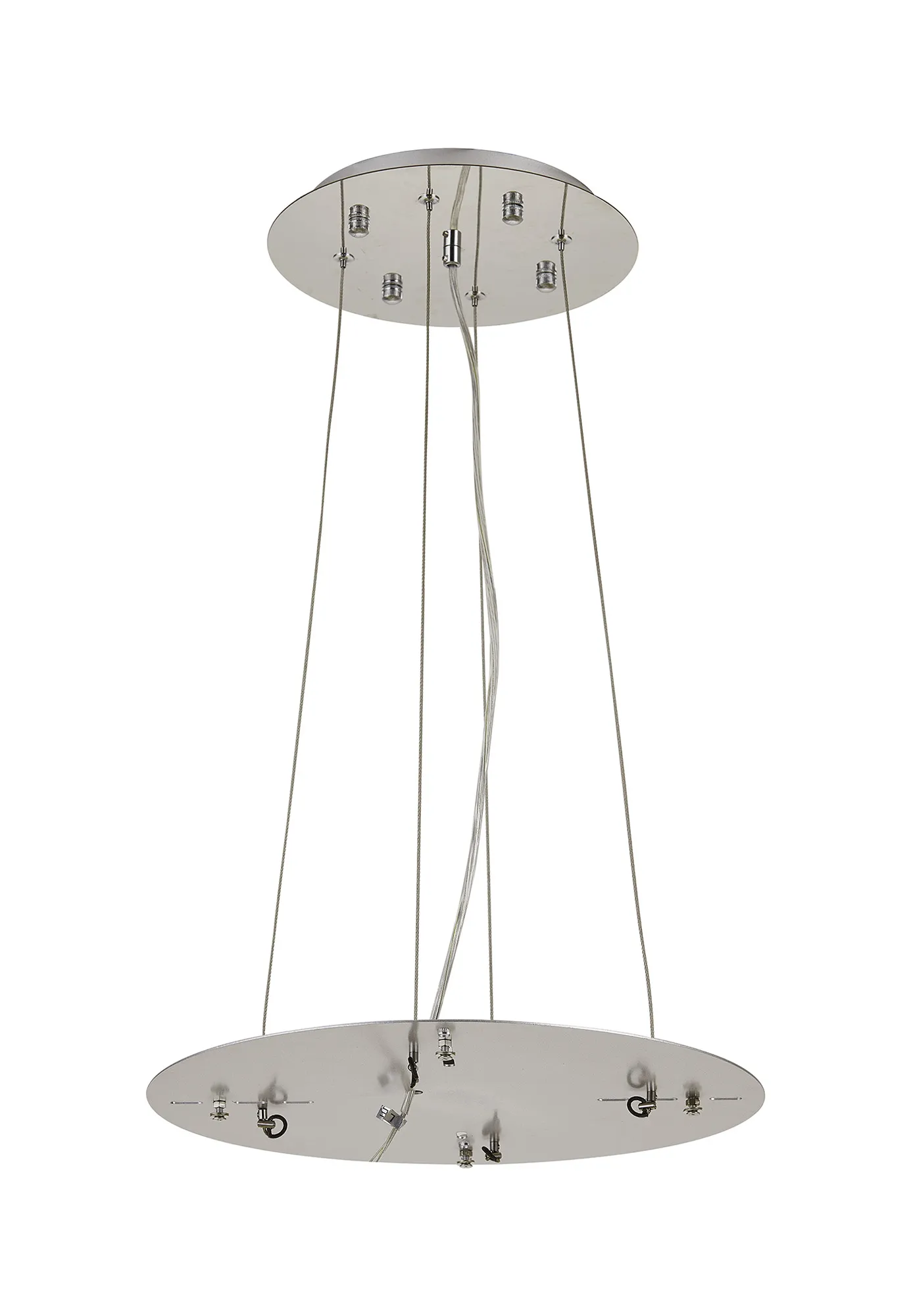 D0924CH/SI  Lowan 390mm, 3m Suspension Plate c/w Power Cable To Lower Flush Fittings, Polished Chrome/Silver Max Load 20kg (ONLY TESTED FOR OUR RANGE OF PRODUCTS)